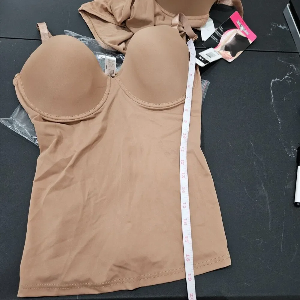 Delta Burke Smooth Shaping Camisole Pack of 2 1X Tan Shapewear Stretch Neutral - Picture 8 of 10
